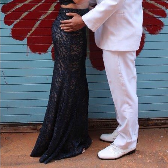 2 piece navy blue prom dress - Picture 4 of 4